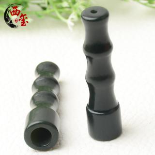 西玺 天然和田玉烟嘴过滤器男士玉石烟具文玩件手玩件青玉烟嘴