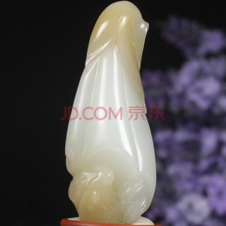 和田玉羊脂白玉挂件 蟾 瓜果 29.15克